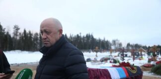 Евгений Пригожин на кладбище ЧВК Вагнера